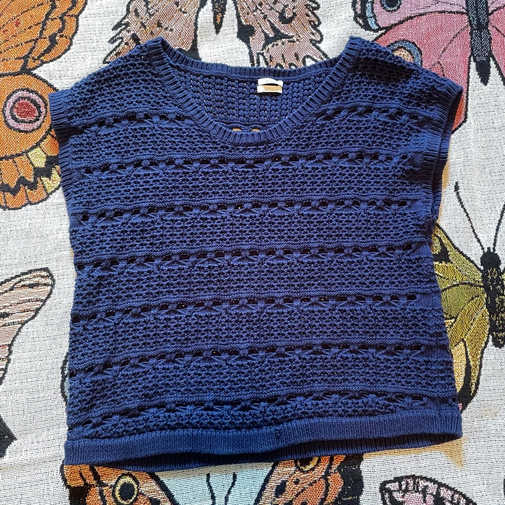 Madewell Wallace Crochet Sweater Vest Sleeveless Sweater Large